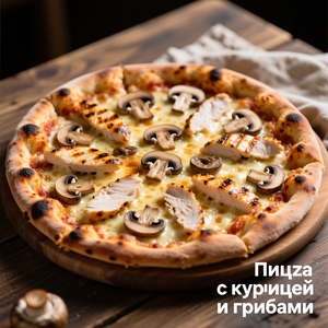 Пицца курица с грибами